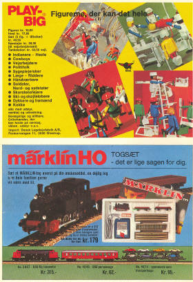Märklin 3067 MY, 4045 DSB B-vogn, 4074 Autotransport vogn og startsæt i Anders And & Co. nr. 39, 1976