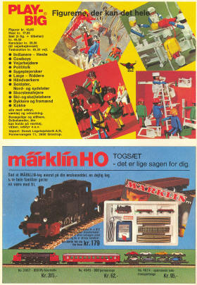 Märklin 3067 MY, 4045 DSB B-vogn, 4074 Autotransport vogn og startsæt i Anders And & Co. nr. 51, 1976